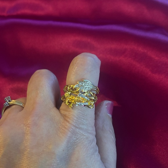 Size 9 Double Banded Dragon Ring - Picture 2 of 7